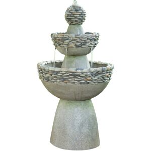 Teamson Home Garden Water Feature, Large Contemporary Water Fountain, 3 Tiered Stone Effect Indoor Waterfall Ornament with Pump, Outdoor Patio Decor Teamson Home Garden Water Feature, Large Contemporary Water Fountain, 3 Tiered Stone Effect Indoor Waterfall Ornament with Pump, Outdoor Patio Decor