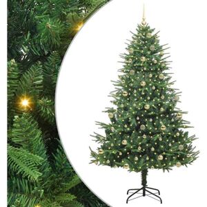 Artificial Pre-lit Christmas Tree with Ball Set Green 240 cm vidaXL Artificial Pre-lit Christmas Tree with Ball Set Green 240 cm vidaXL