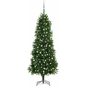 Artificial Pre-lit Christmas Tree with Ball Set 240 cm Green vidaXL Artificial Pre-lit Christmas Tree with Ball Set 240 cm Green vidaXL