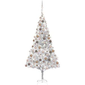 vidaXL Christmas Tree with LED Lights & Balls Silver 210 cm vidaXL Christmas Tree with LED Lights & Balls Silver 210 cm