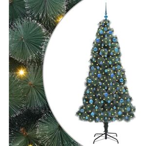 Artificial Pre-lit Christmas Tree with Ball Set Green 210 cm vidaXL Artificial Pre-lit Christmas Tree with Ball Set Green 210 cm vidaXL