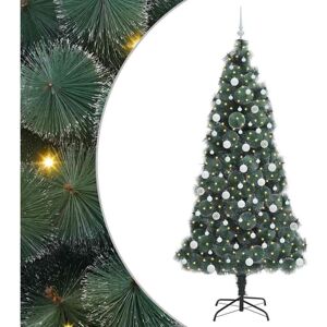 Artificial Pre-lit Christmas Tree with Ball Set Green 210 cm vidaXL Artificial Pre-lit Christmas Tree with Ball Set Green 210 cm vidaXL