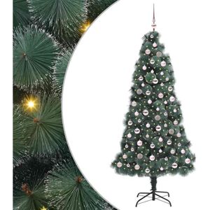 Artificial Pre-lit Christmas Tree with Ball Set Green 210 cm vidaXL Artificial Pre-lit Christmas Tree with Ball Set Green 210 cm vidaXL