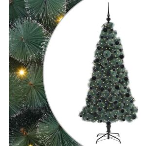 Artificial Pre-lit Christmas Tree with Ball Set Green 210 cm vidaXL Artificial Pre-lit Christmas Tree with Ball Set Green 210 cm vidaXL