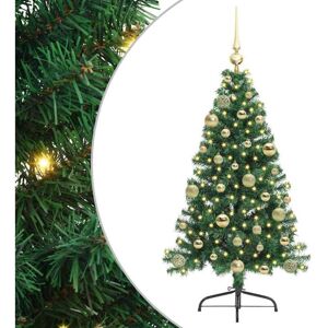 Artificial Pre-lit Christmas Tree Green 120 cm PVC vidaXL Artificial Pre-lit Christmas Tree Green 120 cm PVC vidaXL