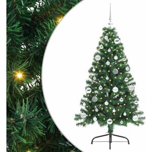 Artificial Pre-lit Christmas Tree Green 150 cm PVC vidaXL Artificial Pre-lit Christmas Tree Green 150 cm PVC vidaXL