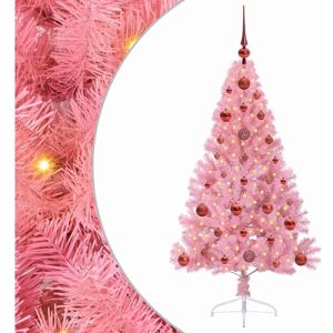 Artificial Pre-lit Christmas Tree with 150 LEDs Pink 120 cm PVC vidaXL Artificial Pre-lit Christmas Tree with 150 LEDs Pink 120 cm PVC vidaXL