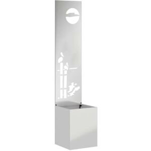 Garden Planter with Decorative Panel Silver 32 x 140 cm Vidaxl Garden Planter with Decorative Panel Silver 32 x 140 cm Vidaxl