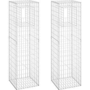 Vidaxl - Gabion Basket Posts 2 pcs 50x50x180 cm Iron Vidaxl - Gabion Basket Posts 2 pcs 50x50x180 cm Iron