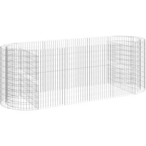 vidaXL Galvanized Iron Gabion Raised Bed Garden Border - 300x100x100 cm vidaXL Galvanized Iron Gabion Raised Bed Garden Border - 300x100x100 cm