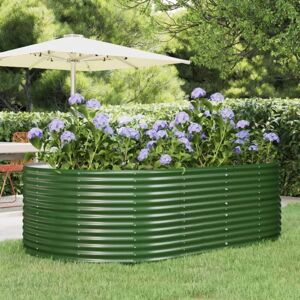 Garden Raised Bed Green 212x140x68 cm Galvanised Steel vidaXL Garden Raised Bed Green 212x140x68 cm Galvanised Steel vidaXL