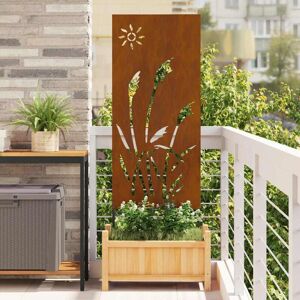 Garden Privacy Screen Rusty 50 x 140 cm Weathering steel vidaXL Garden Privacy Screen Rusty 50 x 140 cm Weathering steel vidaXL