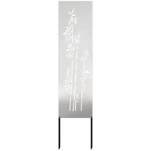 Garden Privacy Screen Floral Silver 32 x 140 cm Stainless steel vidaXL Garden Privacy Screen Floral Silver 32 x 140 cm Stainless steel vidaXL