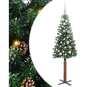 Slim Christmas Tree with 150 LEDs Green and White 150 cm vidaXL Slim Christmas Tree with 150 LEDs Green and White 150 cm vidaXL