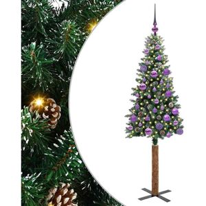 Slim Christmas Tree with 150 LEDs Green and White 150 cm vidaXL Slim Christmas Tree with 150 LEDs Green and White 150 cm vidaXL