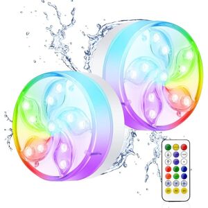 MEMKEY Waterproof Submersible led Lamp, IP68 Waterproof rgb Multicolor Swimming Pool Light with Remote Control, led Swimming Pool Lights for Kids, Vase MEMKEY Waterproof Submersible led Lamp, IP68 Waterproof rgb Multicolor Swimming Pool Light with Remote Control, led Swimming Pool Lights for Kids, Vase