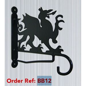 Welsh Dragon Feature Bracket - Steel Hanging Basket Holder - Steel - H33 cm - Black Welsh Dragon Feature Bracket - Steel Hanging Basket Holder - Steel - H33 cm - Black