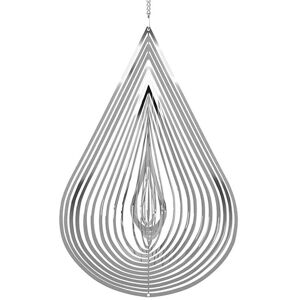 Tlily - Wind Spinner Water Drop-Shaped Stainless Steel 3D Flowing Light Effect Decoration for Outdoor Garden Hanging Decor Gift Tlily - Wind Spinner Water Drop-Shaped Stainless Steel 3D Flowing Light Effect Decoration for Outdoor Garden Hanging Decor Gift