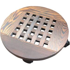 MEMKEY Wooden Planter Caddy, Potted Plant Stand with Wheels, Rolling Round Flower Pot Base Roller, Movable Tray, Plant Cart for Outdoor Home Garden, 25cm MEMKEY Wooden Planter Caddy, Potted Plant Stand with Wheels, Rolling Round Flower Pot Base Roller, Movable Tray, Plant Cart for Outdoor Home Garden, 25cm