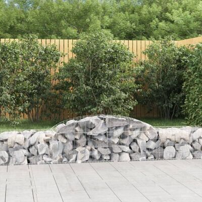 vidaXL Arched Gabion Basket 10 pcs 300x50x40/60 cm Galvanised Iron - Gabbion Basket vidaXL Arched Gabion Basket 10 pcs 300x50x40/60 cm Galvanised Iron - Gabbion Basket