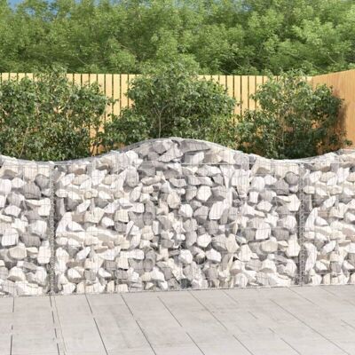 vidaXL Galvanized Steel Gabion Wall - 13 Baskets, 200x50x100/120 cm vidaXL Galvanized Steel Gabion Wall - 13 Baskets, 200x50x100/120 cm