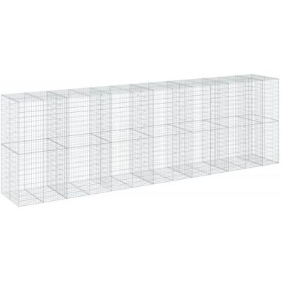 vidaXL Galvanized Iron Gabion Basket 650x100x200 cm - Outdoor Decor vidaXL Galvanized Iron Gabion Basket 650x100x200 cm - Outdoor Decor