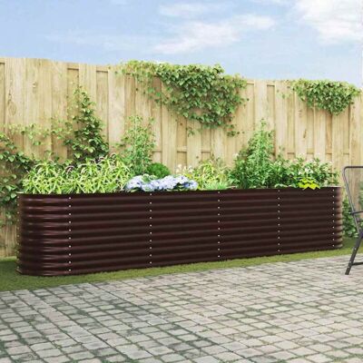 vidaXL Garden Bed Brown Galvanized Steel 400 x 80 x 81 cm vidaXL Garden Bed Brown Galvanized Steel 400 x 80 x 81 cm