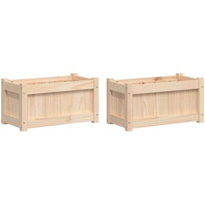 vidaXL Garden Planters 2 pcs Solid Wood Pine - Garden planters vidaXL Garden Planters 2 pcs Solid Wood Pine - Garden planters