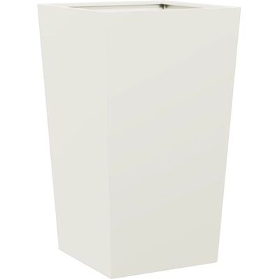 vidaXL White Steel Garden Planter 45x45x75 cm - Garden Planter vidaXL White Steel Garden Planter 45x45x75 cm - Garden Planter