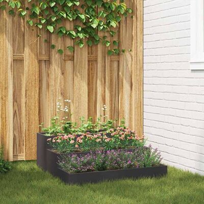 vidaXL Garden Plant Container - Steel 90x90x35cm Black vidaXL Garden Plant Container - Steel 90x90x35cm Black