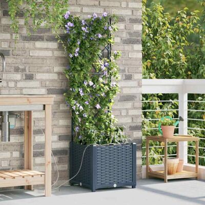 VidaXL Garden Planter with Automatic Irrigation - Gray VidaXL Garden Planter with Automatic Irrigation - Gray