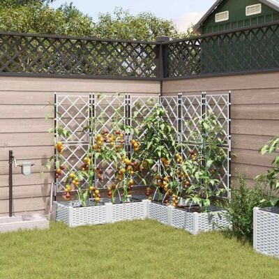 Vidaxl White Garden Plant Pot with Irrigation System - Plant Container for Outdoors Vidaxl White Garden Plant Pot with Irrigation System - Plant Container for Outdoors
