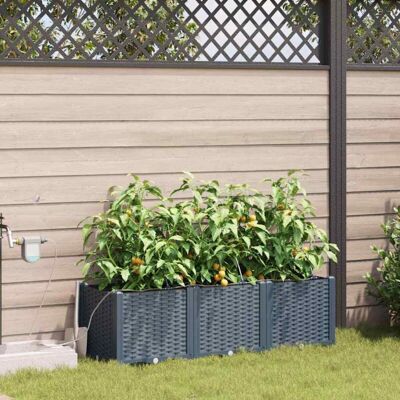Vidaxl Garden Plant Pots with Self-Watering System 3 pcs Light Gray Vidaxl Garden Plant Pots with Self-Watering System 3 pcs Light Gray
