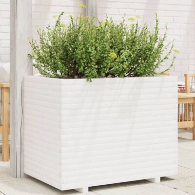 vidaXL Garden Planter White 90x60x72 cm Solid Wood Pine - Garden Planter vidaXL Garden Planter White 90x60x72 cm Solid Wood Pine - Garden Planter