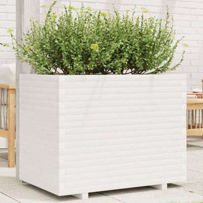 vidaXL Garden Planter White 90x60x72.5 cm Solid Wood Pine - Garden Planter vidaXL Garden Planter White 90x60x72.5 cm Solid Wood Pine - Garden Planter