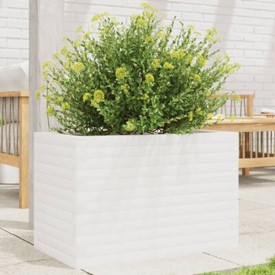 vidaXL Garden Planter White 70x40x45.5 cm Solid Wood Pine - Garden Planter vidaXL Garden Planter White 70x40x45.5 cm Solid Wood Pine - Garden Planter