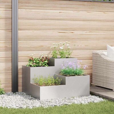 vidaXL Stainless Steel Garden Plant Container 80x80x60cm - Plant Container vidaXL Stainless Steel Garden Plant Container 80x80x60cm - Plant Container