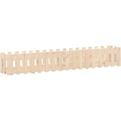 vidaXL Raised Bed Picket Fence Design - Garden Planter 200x30x30 cm vidaXL Raised Bed Picket Fence Design - Garden Planter 200x30x30 cm