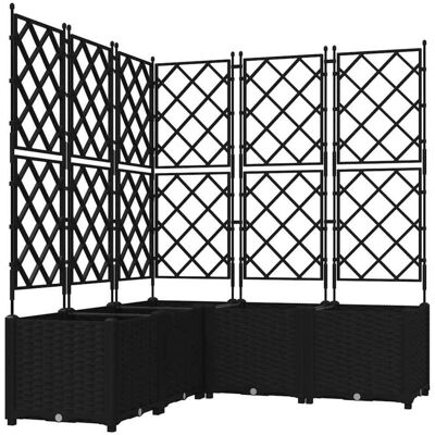Vidaxl - Garden Plant Container with Trellis 5 pcs Black 120x120x143 cm Vidaxl - Garden Plant Container with Trellis 5 pcs Black 120x120x143 cm