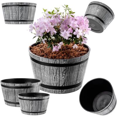 Kadax Large Plastic Plant Pot - Imitation Wood - 30 & 40cm Kadax Large Plastic Plant Pot - Imitation Wood - 30 & 40cm