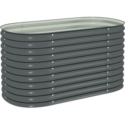 vidaXL Garden Raised Bed - 160x80x81 cm - Galvanised Steel - Grey vidaXL Garden Raised Bed - 160x80x81 cm - Galvanised Steel - Grey