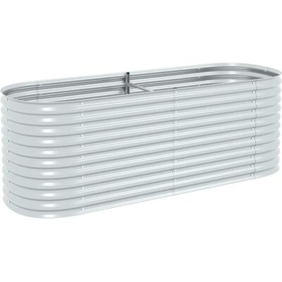 vidaXL Garden Raised Bed - 240x80x81cm Galvanised Steel Silver vidaXL Garden Raised Bed - 240x80x81cm Galvanised Steel Silver