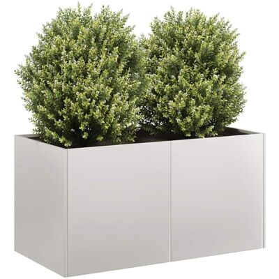 VidaXL Stainless Steel Light Grey 80x40x40 cm Flower Pot - Flower Pot VidaXL Stainless Steel Light Grey 80x40x40 cm Flower Pot - Flower Pot