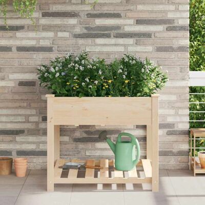 Vidaxl - Garden Planter with Shelf 90x90x76 cm - Wood Vidaxl - Garden Planter with Shelf 90x90x76 cm - Wood
