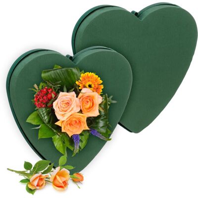Relaxdays 2x Flower Foam Hearts - Heart Design for Arrangements Relaxdays 2x Flower Foam Hearts - Heart Design for Arrangements