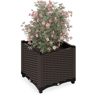Relaxdays Urban Garden Rattan Effect 38x40x40 cm - Garden Planter Relaxdays Urban Garden Rattan Effect 38x40x40 cm - Garden Planter