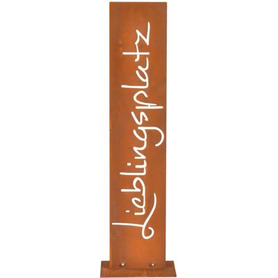 Relaxdays Garden Sign Rust Effect, Favourite Place, HxWxD: 71 x 20 x 15 cm, Corten Steel, Outdoor, Brown Relaxdays Garden Sign Rust Effect, Favourite Place, HxWxD: 71 x 20 x 15 cm, Corten Steel, Outdoor, Brown