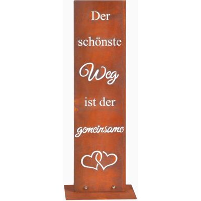 Relaxdays garden decoration rust-effect 'Most beautiful path', HxWxD 55x20x15 cm, Corten steel, outdoor sign, brown Relaxdays garden decoration rust-effect 'Most beautiful path', HxWxD 55x20x15 cm, Corten steel, outdoor sign, brown
