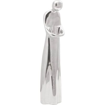 vidaXL Silver Aluminium Sculpture - Elegant Art Nouveau Decor vidaXL Silver Aluminium Sculpture - Elegant Art Nouveau Decor