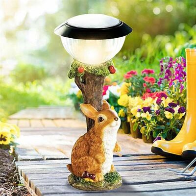 QPUION Solar Lights Outdoor Garden, Garden Ornament Light Resin Rabbit Statues Solar Lights for Patio Lawn Porch Pond Garden Decorations QPUION Solar Lights Outdoor Garden, Garden Ornament Light Resin Rabbit Statues Solar Lights for Patio Lawn Porch Pond Garden Decorations
